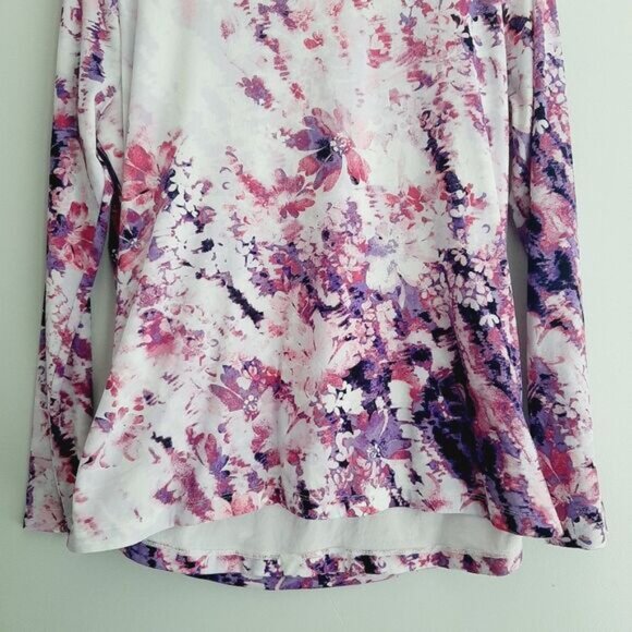 NORTHERN REFLECTIONS | Scoop Neck Stretch Top Abstract Purple & Pink Sz M - Picture 8 of 10